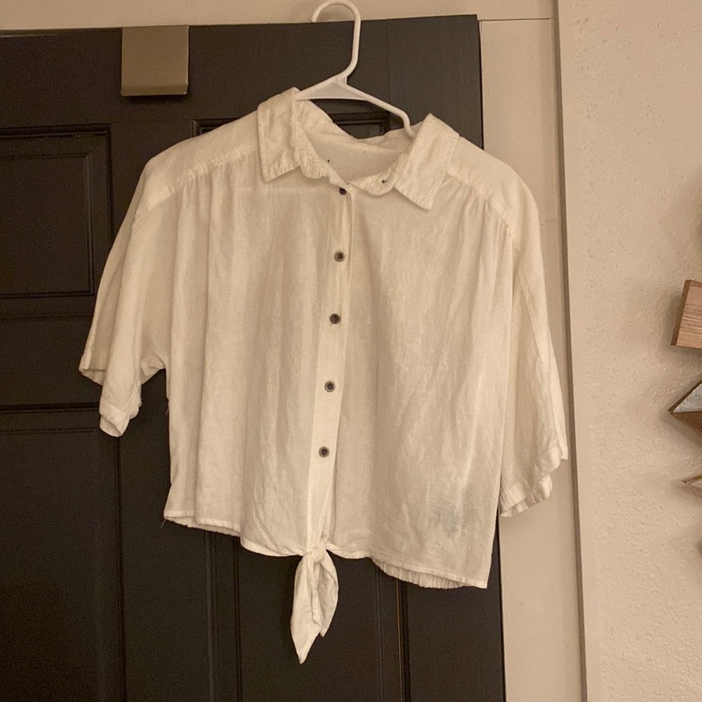 Urban outfitters button up crop top